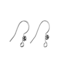 Panduro Jewellery Öronkrokar med blommor, antiksilverfärgad metall. 20 mm. 5 par.