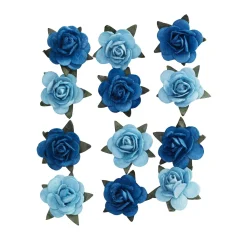 Matching Color Rosor Light Blue papper 12 st
