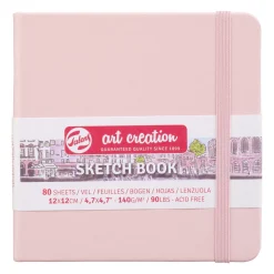 Royal Talens Art Creation Sketch skissbok 12x12 cm, rosa omslag – 140 g/m², 80 ark | Skissböcker