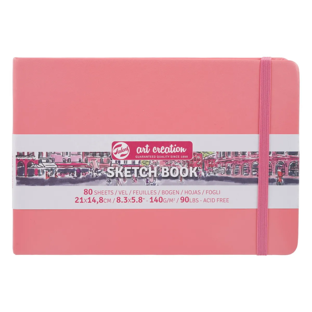 Royal Talens Art Creation Sketch skissbok 12x12 cm, korallrosa omslag – 140 g/m², 80 ark