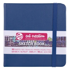 Royal Talens Art Creation Sketch skissbok 12×12 cm, blått omslag – 140 g/m², 80 ark | Skissböcker
