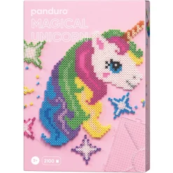 Barn Panduro Iron Beads Rörpärlor Midi kit Enhörning & Unicorn, 2100 pärlor à Ø5 mm & 4 fyrkantiga pärlplattor