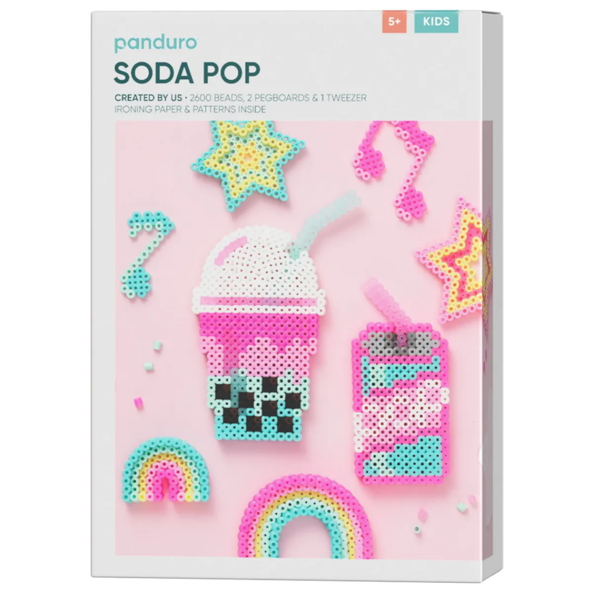 Barn Panduro Iron Beads Rörpärlor Midi kit Soda Pop & söta saker! 2600 pärlor à Ø5 mm & 2 pärlplattor