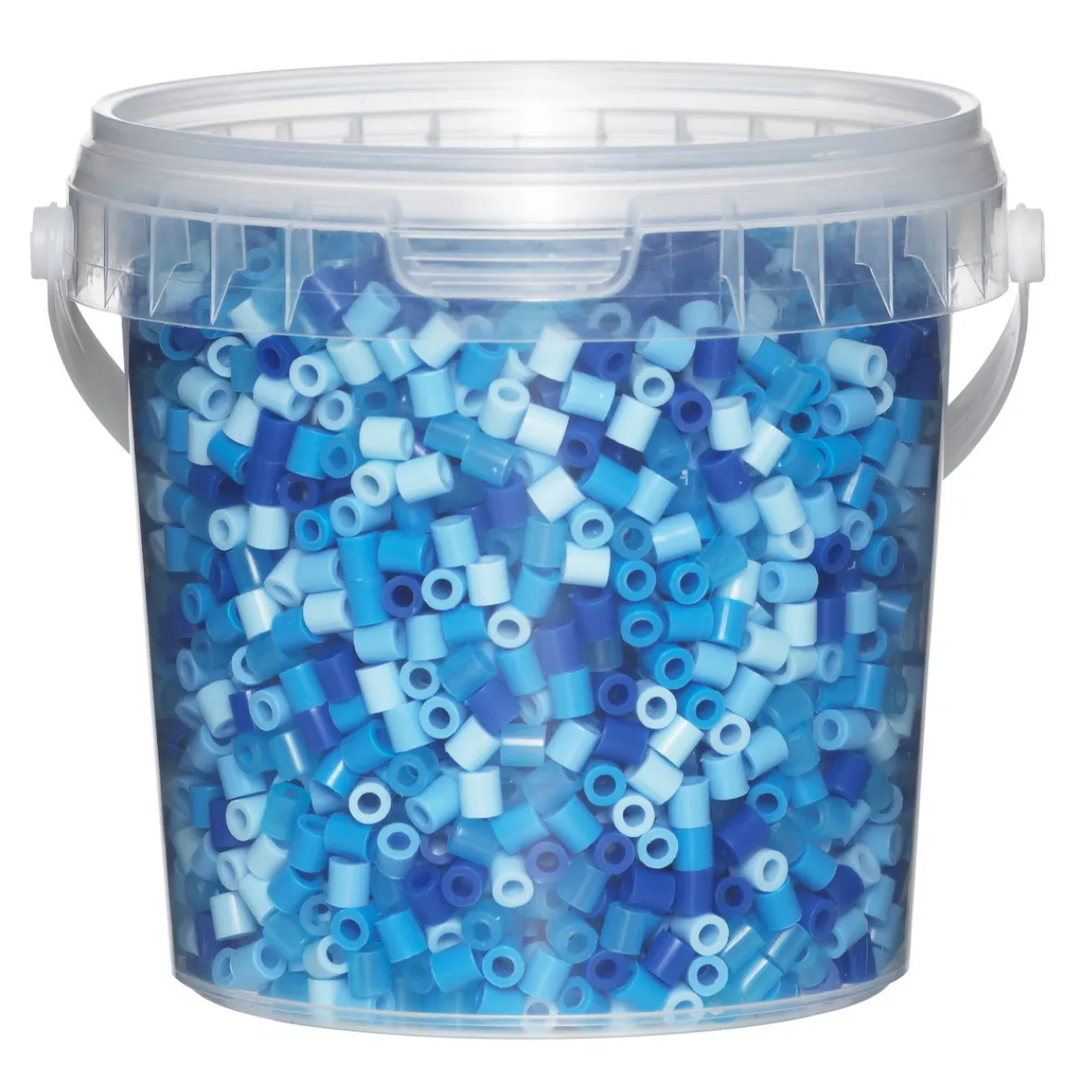Panduro Iron Beads Rörpärlor Midi 4000 st i blå mix + blåa transparenta pärlor, Ø5 mm | Barn Rörpärlor Midi