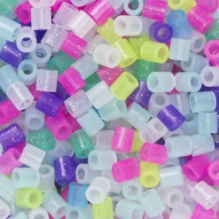 Barn Panduro Iron Beads Rörpärlor Midi 3000 st i gnistrande glittermix, Ø5 mm