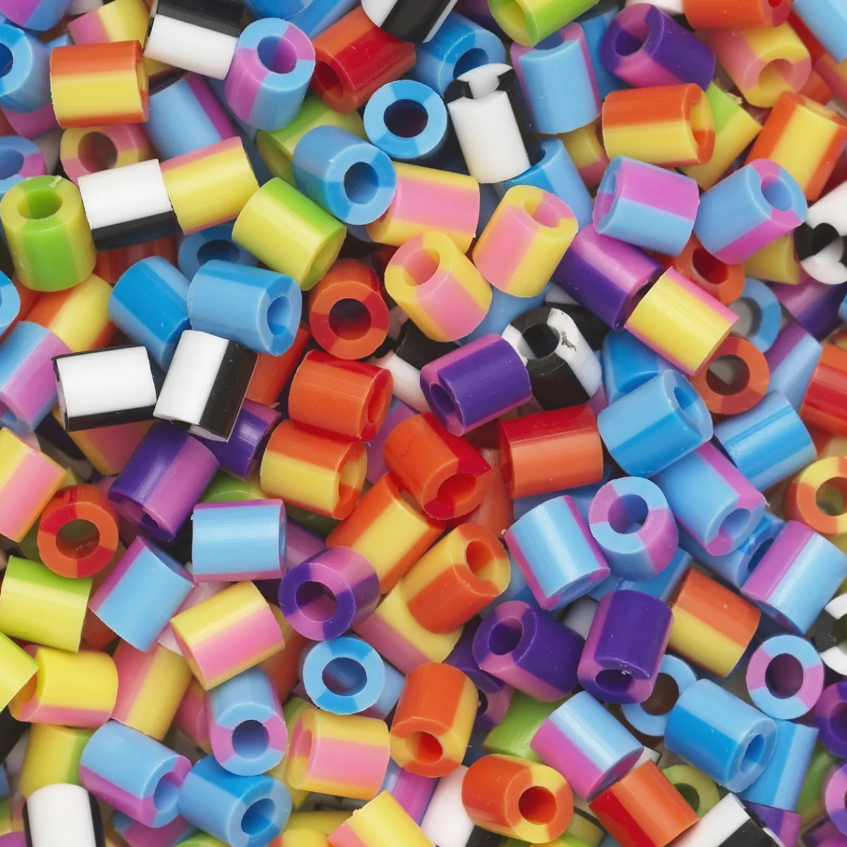 Panduro Iron Beads Rörpärlor Midi 1000 st med randmix i basfärger, Ø5 mm | Barn Rörpärlor Midi