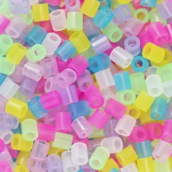 Panduro Iron Beads Rörpärlor Midi 1000 st mix med genomskinliga färger, Ø5 mm | Barn Rörpärlor Midi