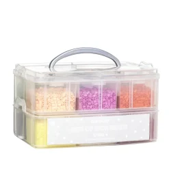 Panduro Iron Beads Rörpärlor Midi 12000 st pärlor à Ø5 mm,12 olika lekfulla färger i praktisk förvaringsbox | Barn Rörpärlor Midi