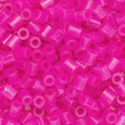 Panduro Iron Beads Rörpärlor Midi 1000 st rosa med glitter, Ø5 mm | Barn Rörpärlor Midi