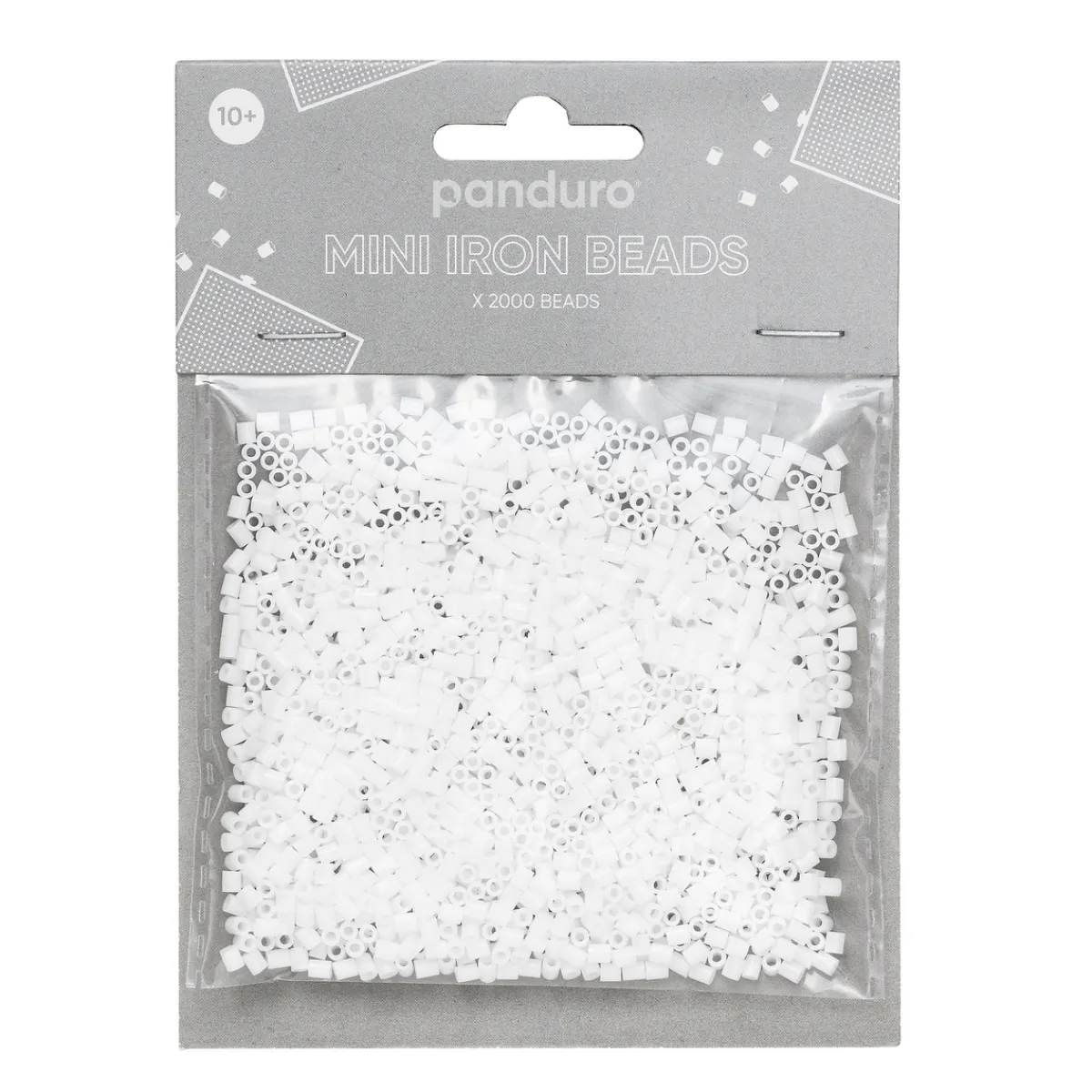 Panduro Iron Beads Rörpärlor Mini 2000 st vit, Ø2,5 mm | Barn Rörpärlor Mini