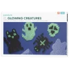 Panduro Iron Beads Rörpärlor XL kit Glowing Creatures – 600 svarta & självlysande XL-pärlor + 2 pärlplattor | Barn Rörpärlor Xl