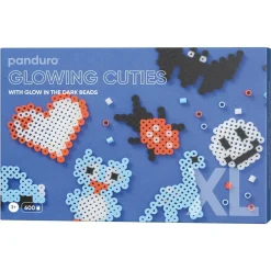 Barn Panduro Iron Beads Rörpärlor XL kit Glowing Cuties – 600 stora & självlysande XL-pärlor + pärlplatta