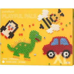 Barn Panduro Iron Beads Rörpärlor XL kit Playful Pals – 1200 stora XL-pärlor + 3 lekfulla pärlplattor