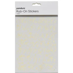 Panduro Hobby Rub on kursiva bokstäver guld, 1 ark à 15×20 cm