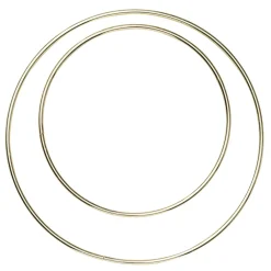 Panduro Hobby Runda cirkelformade metallstommar, guldfärgade. 2 st. Ø15 / Ø20 cm | Kransar