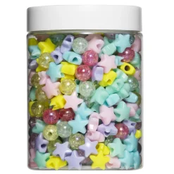 Barn Panduro Hobby 400 Runda crackle beads & pastellfärgade stjärnor – pärla en vacker galax!