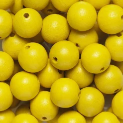 Preciosa Runda träpärlor Ø12 mm, cirka 75 st. gul | Pärlor Av Trä, Ben & Horn