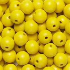 Preciosa Runda träpärlor Ø10 mm, cirka 100 st. gul