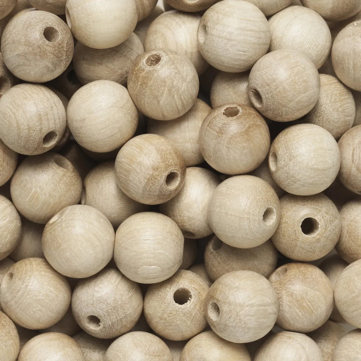 Preciosa Runda träpärlor Ø10 mm, cirka 100 st. naturfärgade / omålade