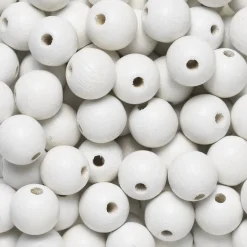 Preciosa Runda träpärlor Ø10 mm, cirka 100 st. vit | Pärlor Av Trä, Ben & Horn