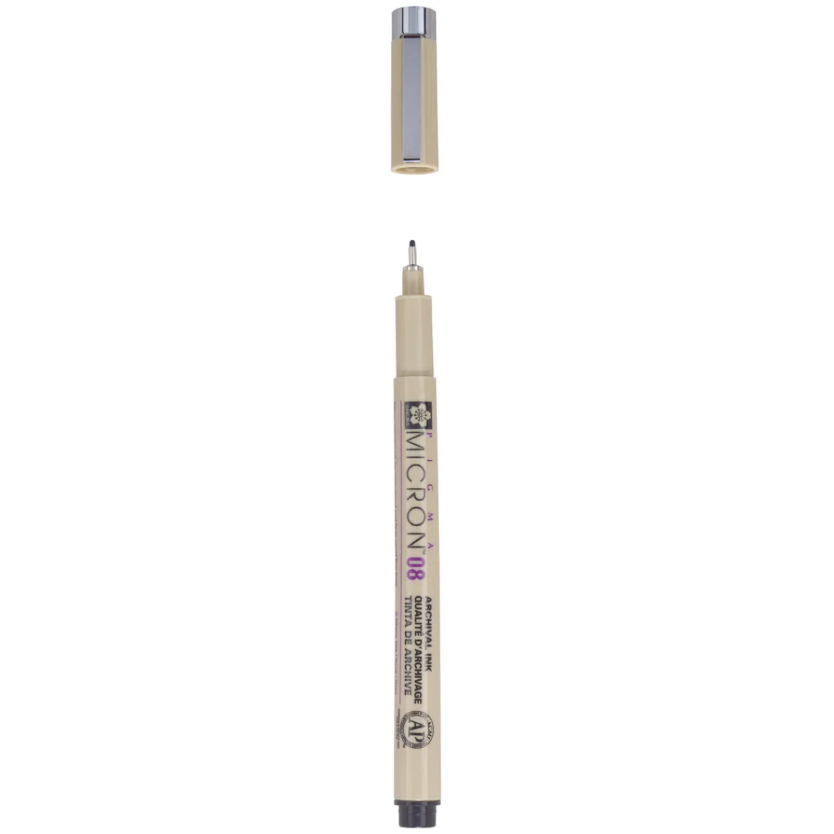 Sakura Pigma Micron 08 Black – svart fineliner 0,5 mm