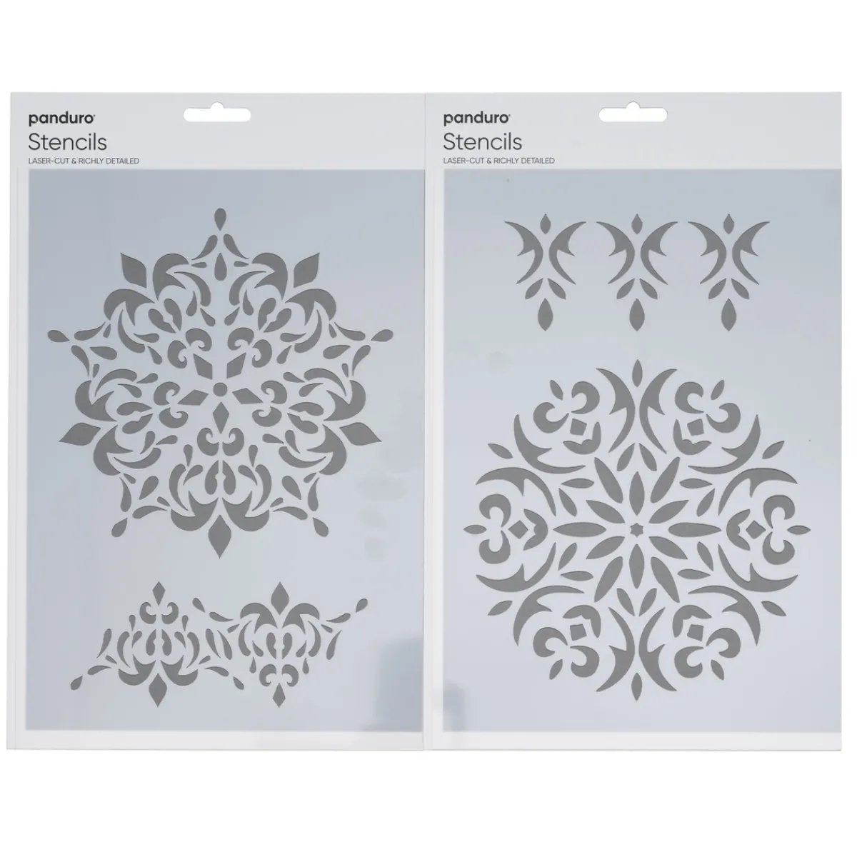 Panduro Design Schablon A4, 2-pack stenciler med vackra mandalor