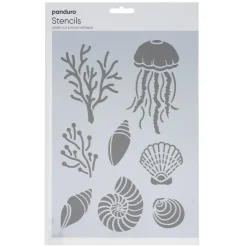 Panduro Design Schablon A4, stencil med motiv från under havsytan