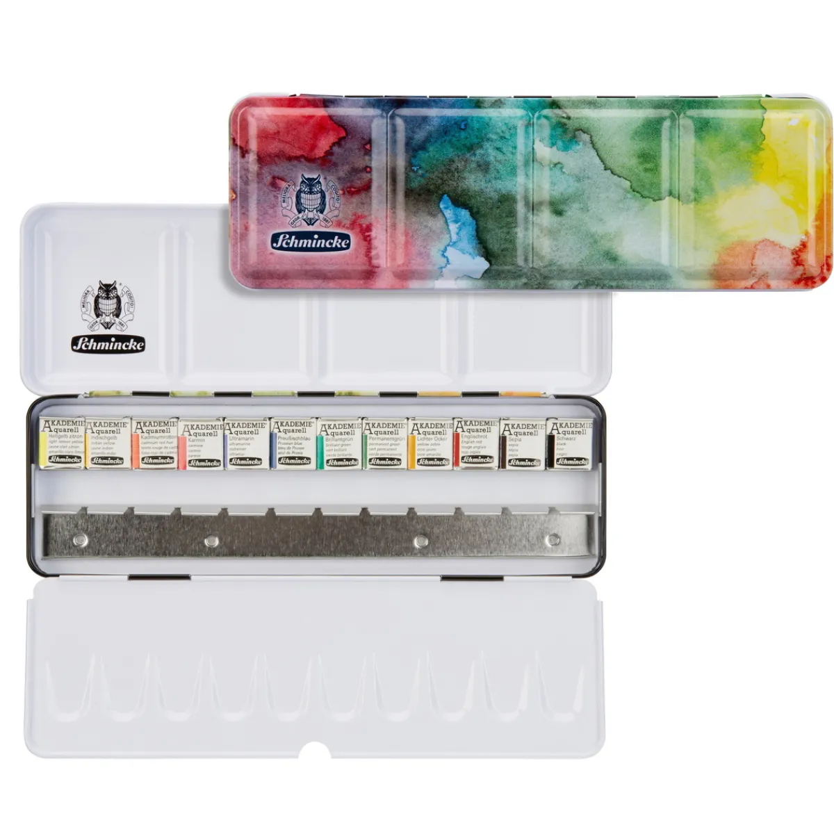 Kreatima Schmincke Akademie Aquarell Edition – akvarell-set med 12 halvkoppar | Akvarell- & Vattenfärger