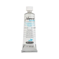 Schmincke Norma Blue vattenlöslig oljefärg 35 ml Titanium white 21114 | Oljefärger