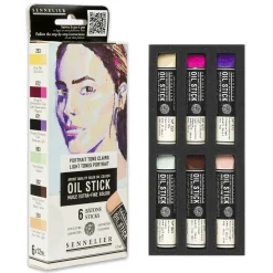 Sennelier Oil Stick Mini Light Tones Portrait, 6-pack oljefärgskritor à 12 ml | Oljefärger