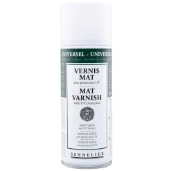 Sennelier Spray Universal Anti-UV Varnish Mat 375 ml, matt skyddande lack för oljefärg & akrylfärg