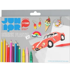 Barn Panduro Hobby Shrink plastic kit – 10 ark med krympplast, 12 tuschpennor och 24 färgpennor!