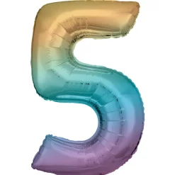 Amscan Sifferballong 86 cm hög rainbow, siffran 5 – pynta födelsedagskalaset! | Barn Ballonger