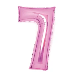 Amscan Sifferballong 66 cm hög, rosa metallic siffran 7– pynta födelsedagskalaset! | Barn Ballonger