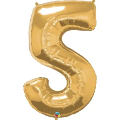 Amscan Sifferballong 5 Guld 66 cm | Barn Ballonger