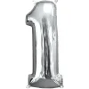Amscan Sifferballong 1 Silver 66 cm | Barn Ballonger