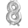 Panduro Hobby Sifferballong 8 Silver 60 cm | Barn Ballonger