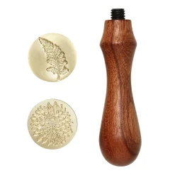 Panduro Hobby Sigillstämplar vaxstämpel Ø25 mm 2-pack med motiven intrikat blomma och blad | Sigillstämplar