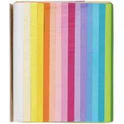 Panduro Hobby Silkespapper 68 ark à 70×50 cm, pastellfärger. 17 färger, 4 av var. 14 g/m²