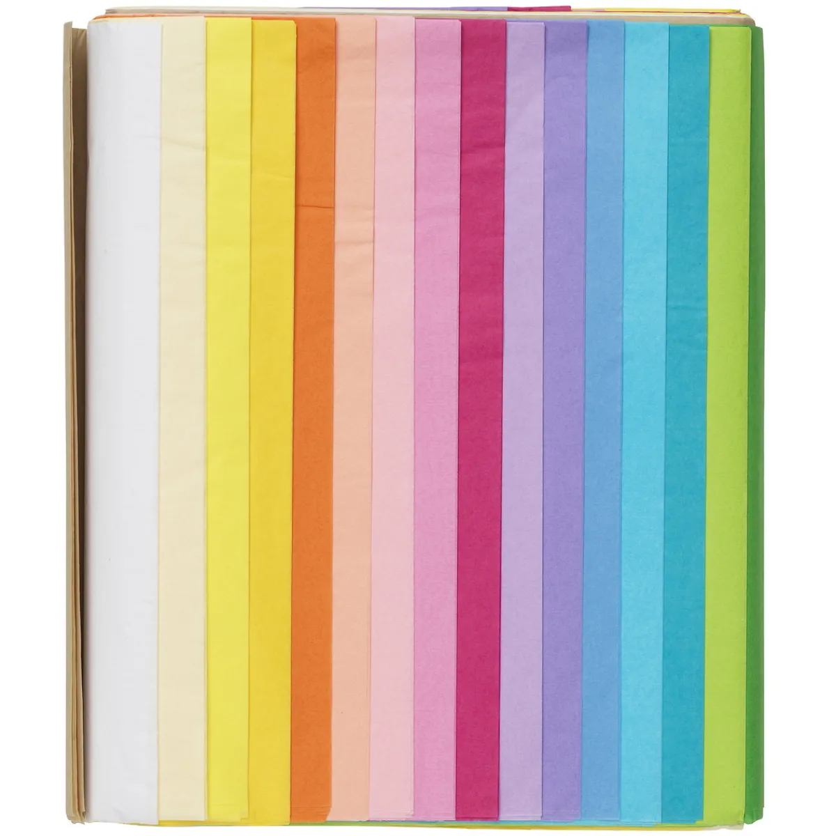 Panduro Hobby Silkespapper 68 ark à 70×50 cm, pastellfärger. 17 färger, 4 av var. 14 g/m²