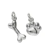 Panduro Jewellery 2 silverfärgade hängen charms djurtass 10×12 mm, ben 8×17,7 mm