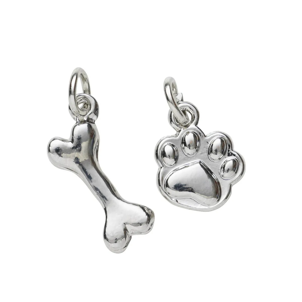 Panduro Jewellery 2 silverfärgade hängen charms djurtass 10×12 mm, ben 8×17,7 mm