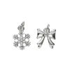 Panduro Jewellery 2 silverfärgade hängen charms snöflinga med strass Ø11 mm, rosett 12,5×11 mm