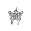 Panduro Jewellery Silverfärgat hänge charm fjäril med strass 14×14 mm | Metallhängen