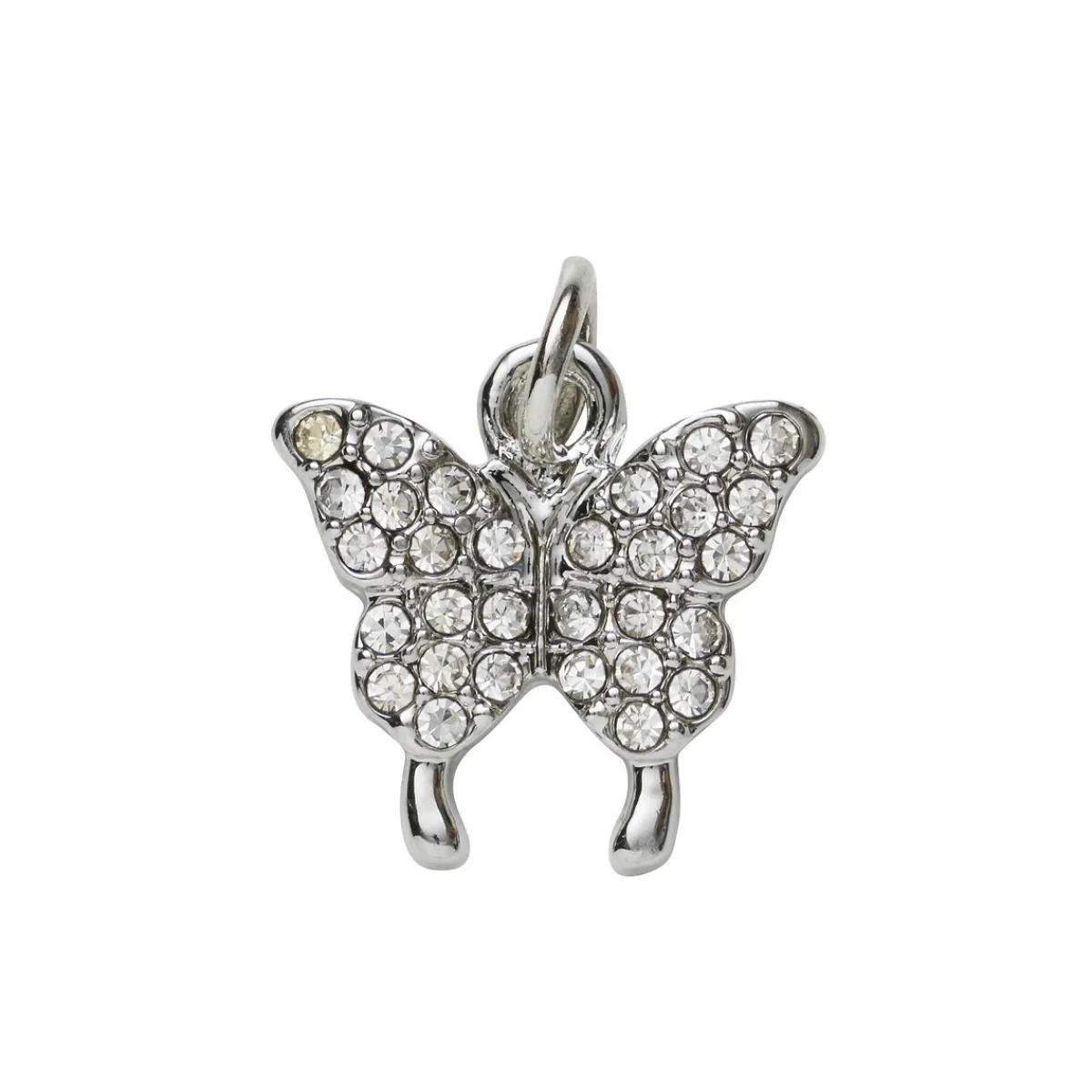 Panduro Jewellery Silverfärgat hänge charm fjäril med strass 14×14 mm | Metallhängen