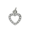 Panduro Jewellery Silverfärgat hänge charm hjärta med strass 10×8 mm