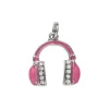 Panduro Jewellery Silverfärgat hänge charm hörlurar med färg & strass 12×15 mm | Metallhängen