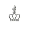 Panduro Jewellery Silverfärgat hänge charm prinsesskrona med strass 12,3×15 mm | Metallhängen