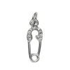 Panduro Jewellery Silverfärgat hänge charm säkerhetsnål med strass 7×14 mm | Metallhängen
