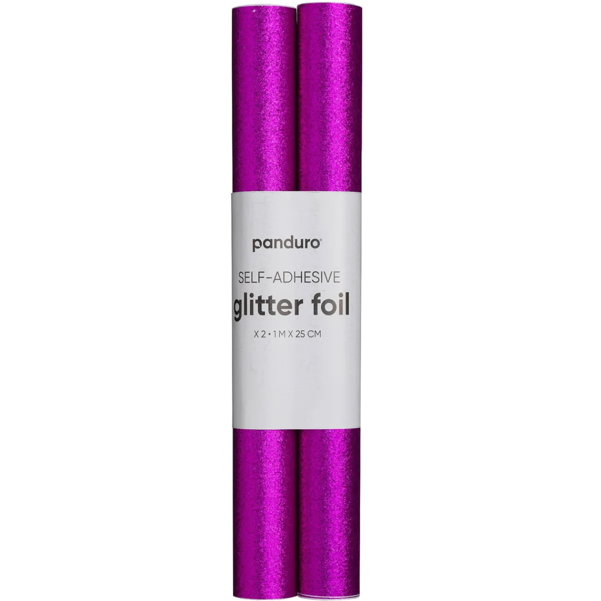 Panduro Hobby Självhäftande glitterpapper cerise, 2 rullar à 25×100 cm | Glitterpapper